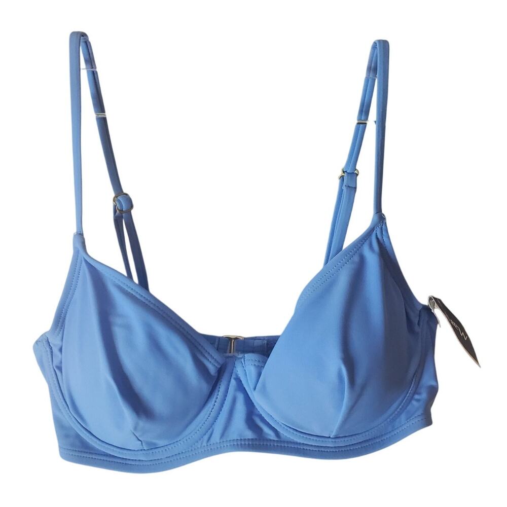 Cabana Del Sol Blue Bikini Swim Top, NWT, Small